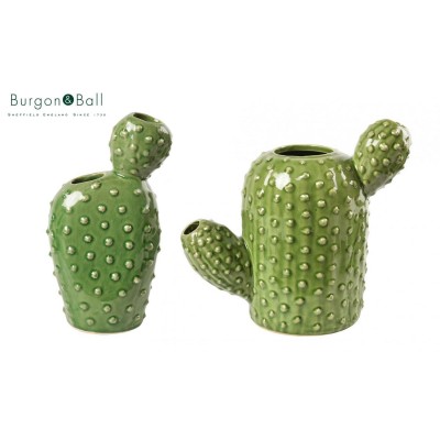 Burgon and Ball Ceramic Cactus Shaped Vase Pot in Green Small or Medium   372188072445